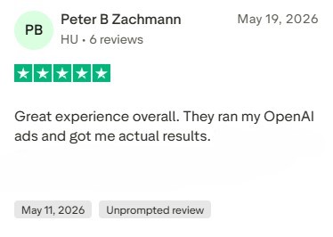 Five-star Trustpilot review from Peter B Zachmann.